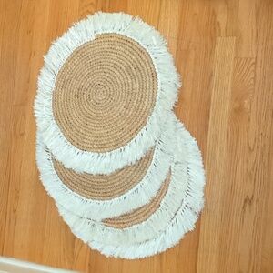 West Elm Textured Handwoven Rattan Sisal Placemats Set Of 4 GUC